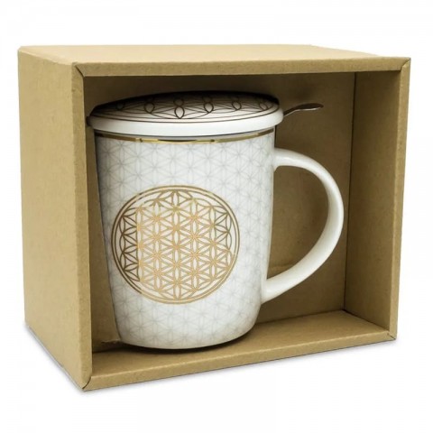 Tea cup with strainer Flower of Life, 400ml