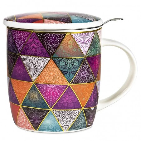 Tea cup with strainer Patchwork, 400ml