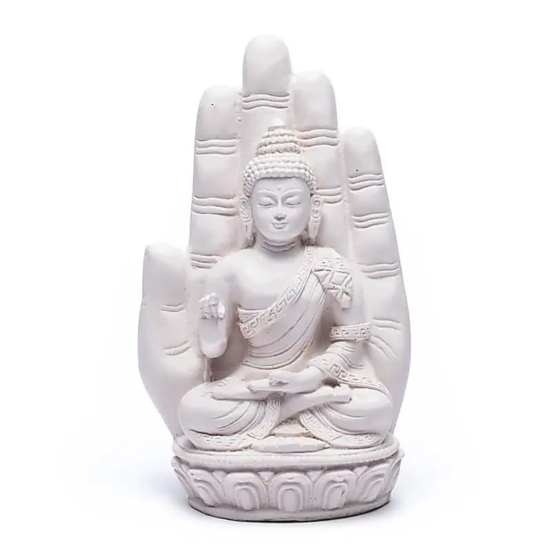 Buddha in white hand, statue, 23cm