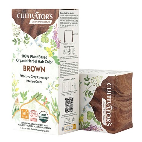 Herbal brown hair dye Brown, Cultivator's, 100g