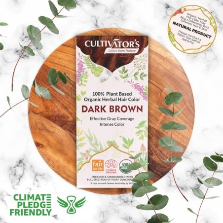 Растительная темно-русая краска для волос Dark Brown, Cultivator's, 100г