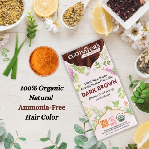Herbal hair dye Dark Brown, Cultivator's, 100g