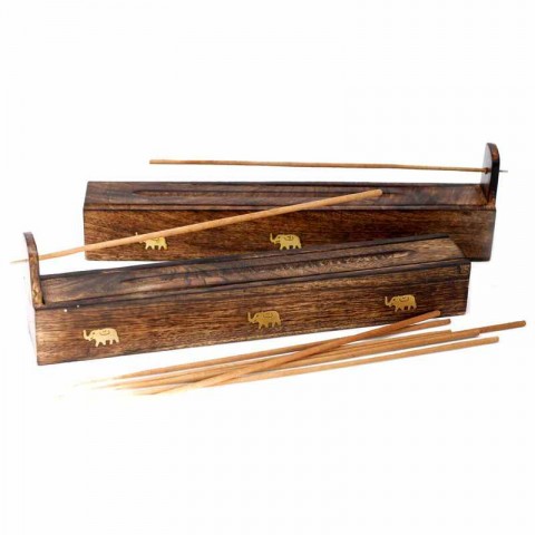 Mango wood incense stick holder-box Assorted