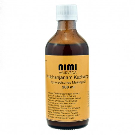 Relaxing body massage oil for dry skin Prabhanjanam Kuzhampu, Nimi Ayurveda, 200 ml