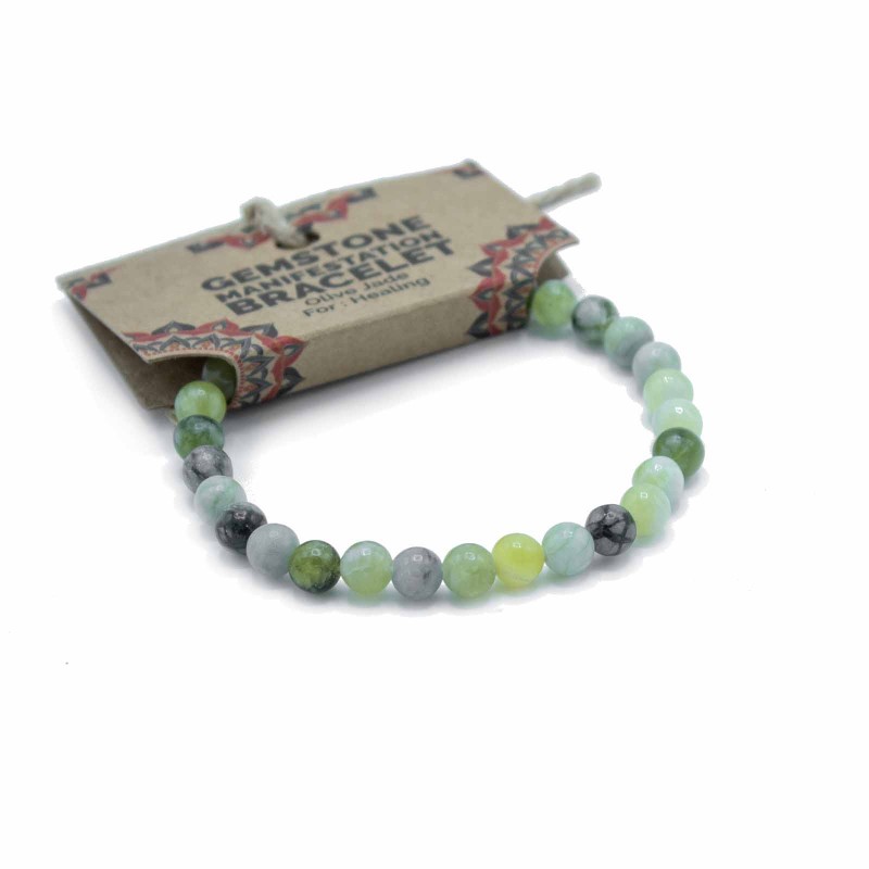 Manifestation Bracelet Olive Jade Healing