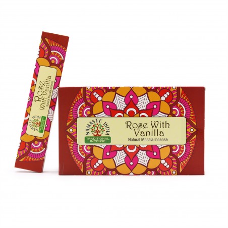 Incense sticks Rose Vanilla Mandala Masala, Namaste India, 15g