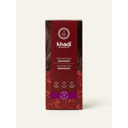 Mahogany vegetable red-brown hair dye, Khadi Naturprodukte, 100g