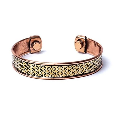 Magnetic copper bracelet Flower of Life