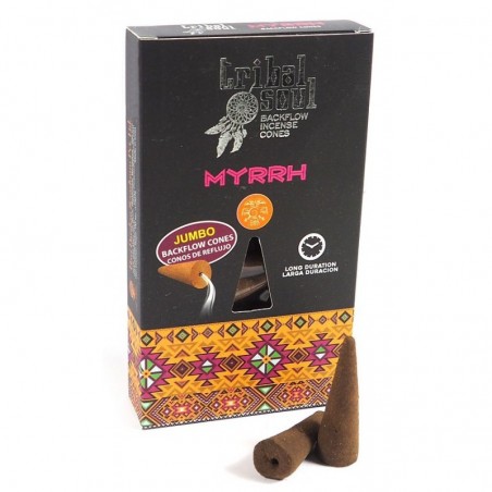 Reverse cone incense Myrrh Backflow, Tribal Soul, 15g