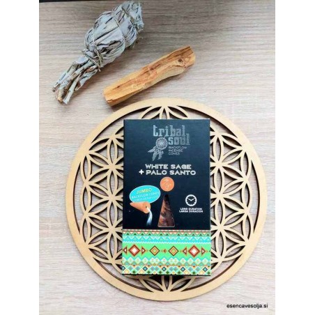 Backflow incense cones White Sage Palo Santo, Tribal Soul, 15g