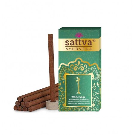 Толстые палочки для благовоний Белый шалфей Dhoop, Sattva Ayurveda, 20 г