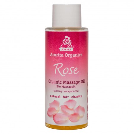 Soothing body massage oil Rose, Amrita Organics, 100ml