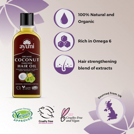 Coconut Enriched Hair Oil, Ayumi, 50ml