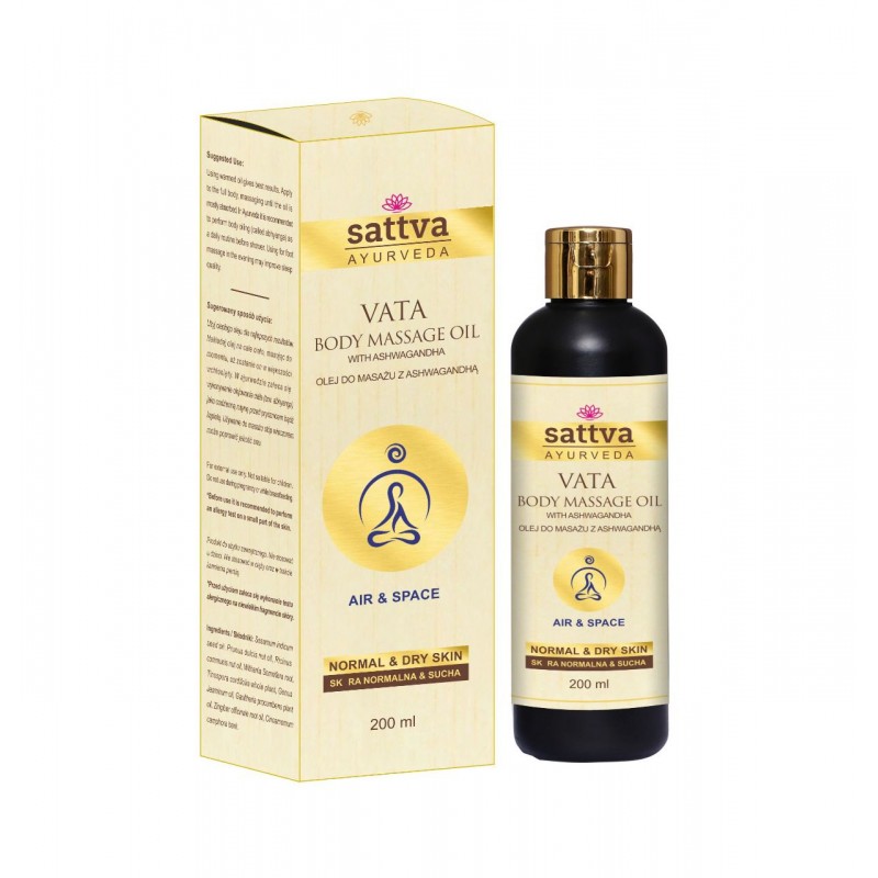 Massage oil for dry and mature skin Vata, Sattva Ayurveda, 200ml