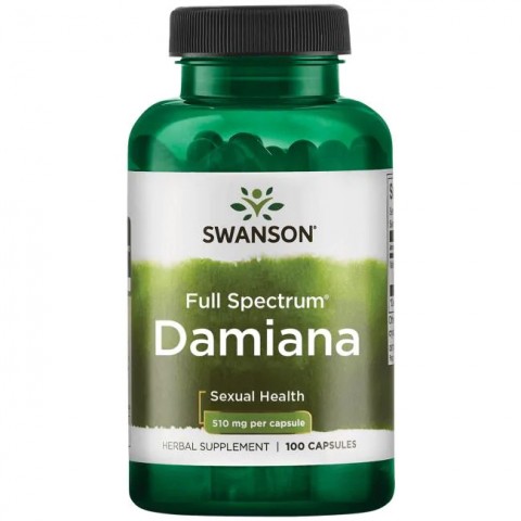 Damiana leaves Turnera Diffusa, Swanson, 510mg, 100 capsules