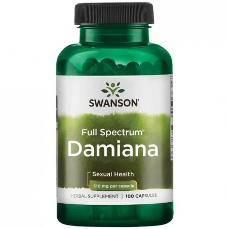 Damiana leaves Turnera Diffusa, Swanson, 510mg, 100 capsules