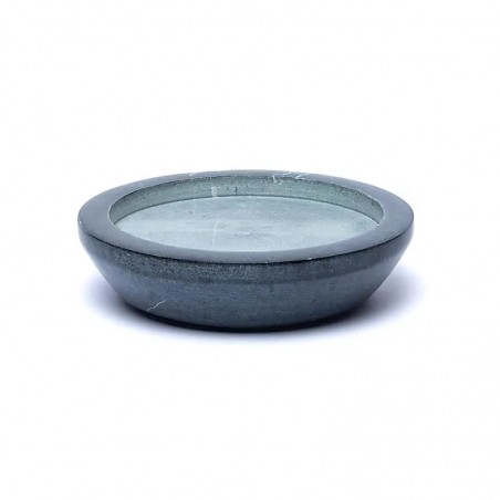 Round grey soapstone tray - candle base, 10cm