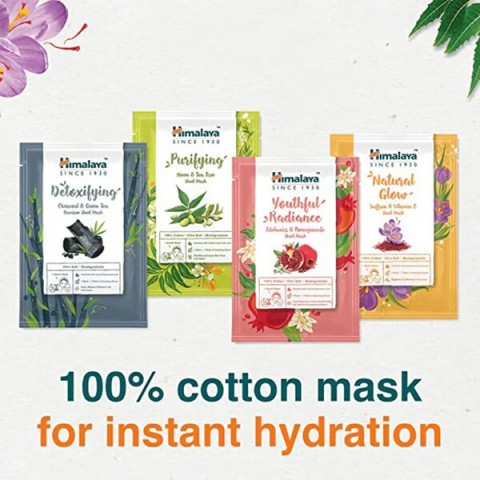 Saffron and Vitamin C Sheet Mask for Natural Glow, Himalaya, 30ml