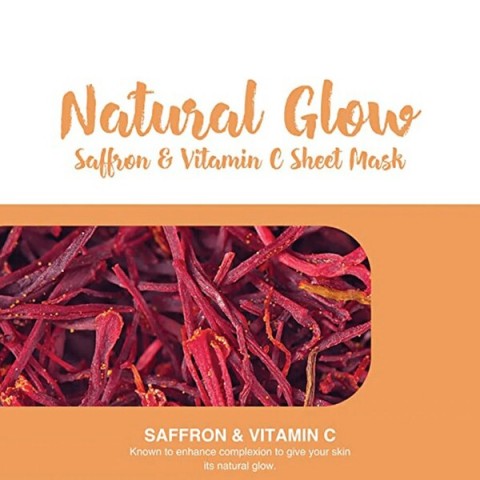 Saffron and Vitamin C Sheet Mask for Natural Glow, Himalaya, 30ml