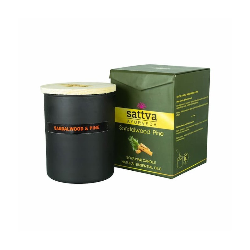 Ароматическая свеча из соевого воска Santal & Pine, Sattva Ayurveda