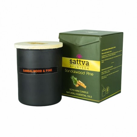 Scented soy wax candle Sandalwood & Pine, Sattva Ayurveda