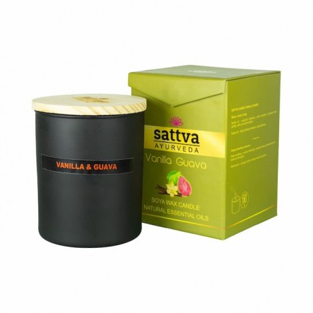 Ароматическая свеча из соевого воска "Ваниль и гуава", Sattva Ayurveda