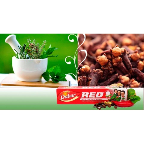 Toothpaste with toothbrush RED, Dabur, 200g