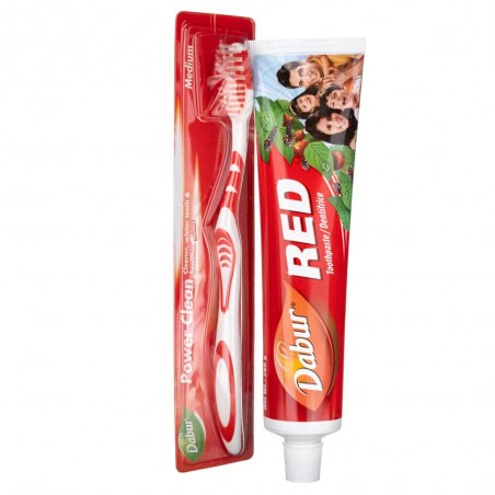 Toothpaste with toothbrush RED, Dabur, 200g