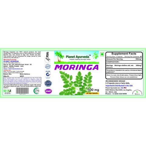 Food supplement Moringa, Planet Ayurveda, 60 capsules