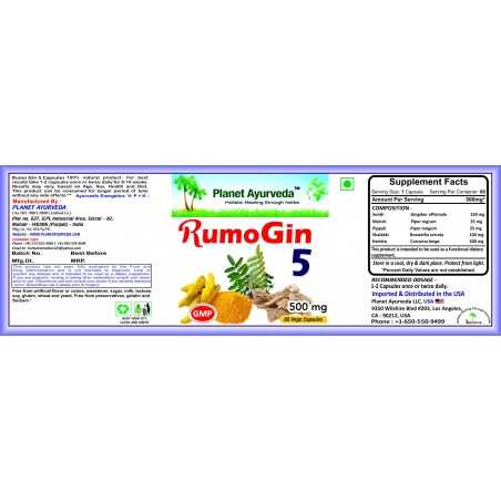 Пищевая добавка RumoGin 5, Planet Ayurveda, 60 капсул