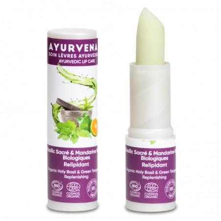 Organic lip balm with basil and tangerine, Ayurvenat, 3.5g