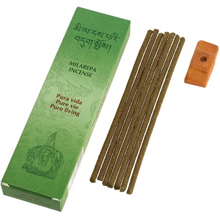 Tibetan incense sticks Milarepa Pure living, with holder, 20 sticks