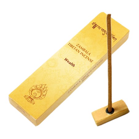 Tibetan incense sticks Zambala Wealth, with holder, 20 sticks