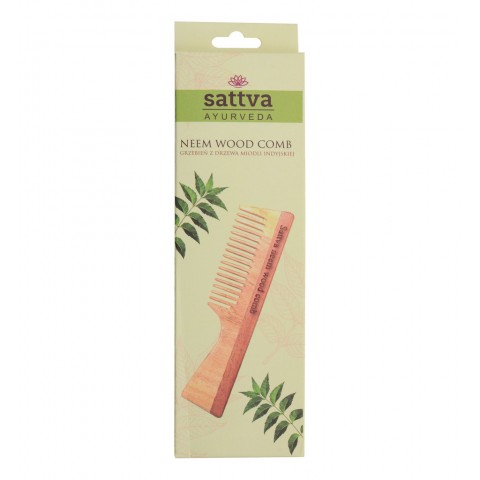 Single wooden neem comb, Sattva Ayurveda, 19 cm