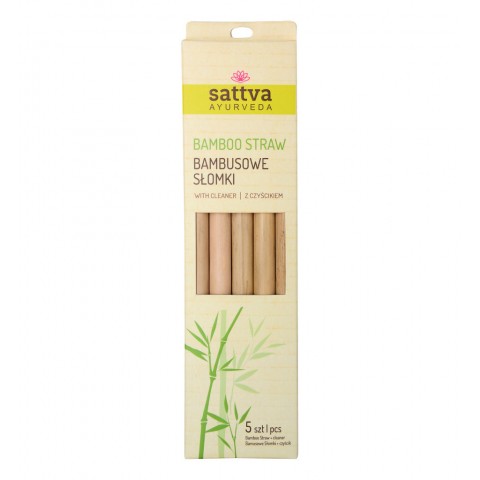 Bamboo drinking straws with cleaner, Sattva Ayurveda