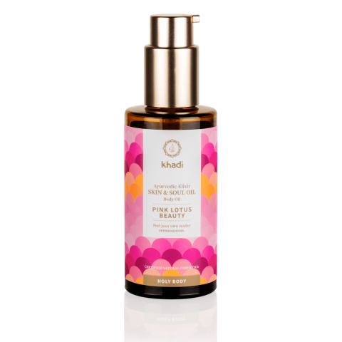 Kūno odos aliejus Pink Lotus Beauty Elixir, Khadi Naturprodukte, 100ml