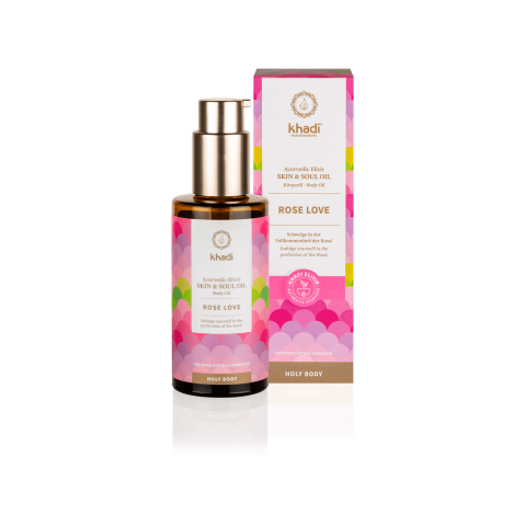 Body and face skin oil Rose Love Beauty Elixir, Khadi, 100ml
