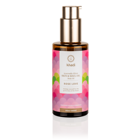 Body and face skin oil Rose Love Beauty Elixir, Khadi, 100ml