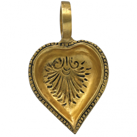 Heart-shaped brass oriental candlestick