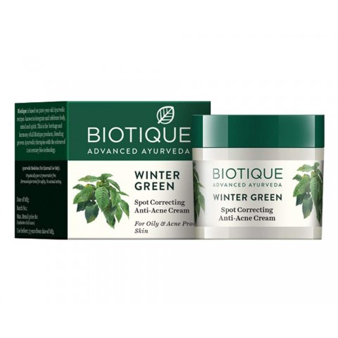 Soothing cream for acne-prone skin with Winter Green BIO, Biotique, 15g