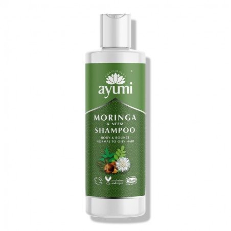 Šampūnas plaukų apimčiai Moringa & Neem, Ayumi, 250 ml