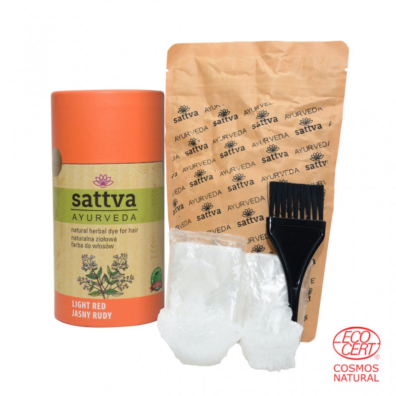 Травяная рыжая краска для волос Light Red, Sattva Ayurveda, 150г