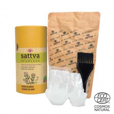 Травяная краска для волос темно-русый Dark Blonde, Sattva Ayurveda, 150г