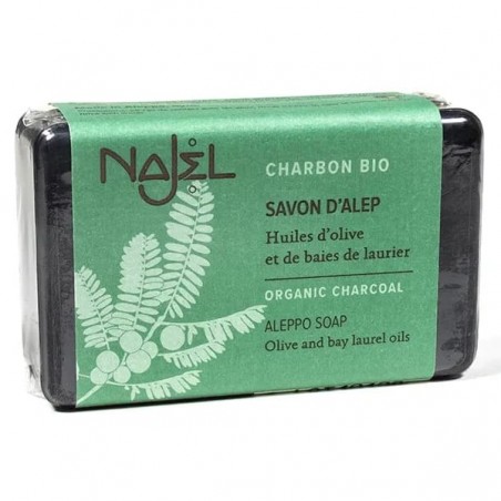 Olive and laurel oil soap Aleppo with charcoal, Njel, 100g