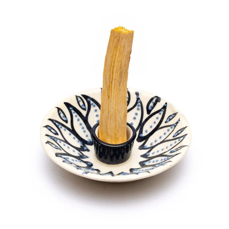 Ceramic incense holder for Palo Santo wood sticks, white