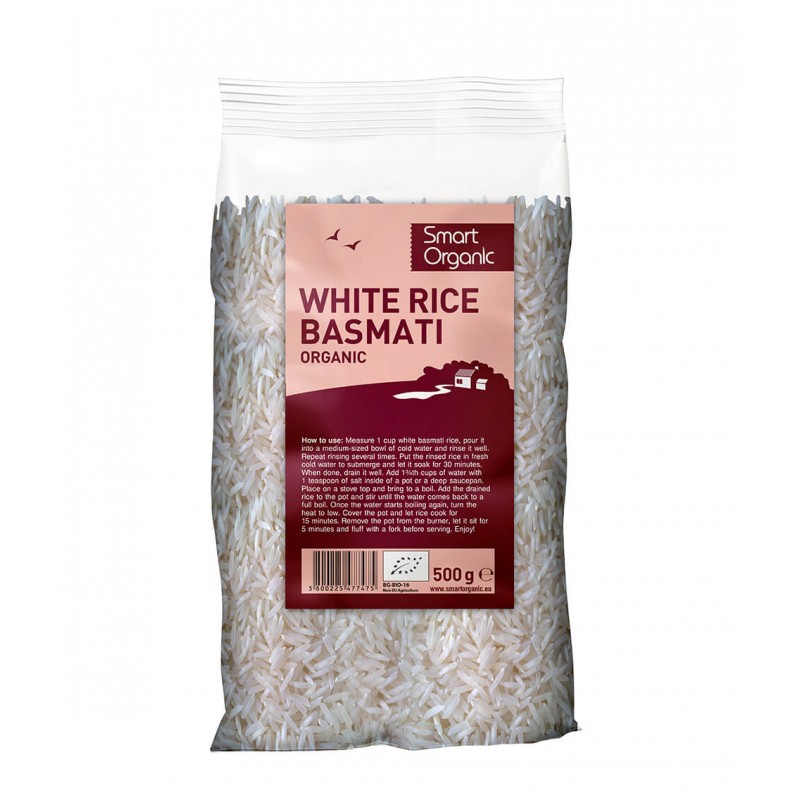 White rice Basmati, organic, Smart Organic, 500g