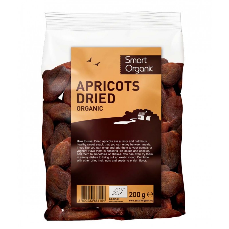 Dried apricots, organic, Smart Organic, 200g