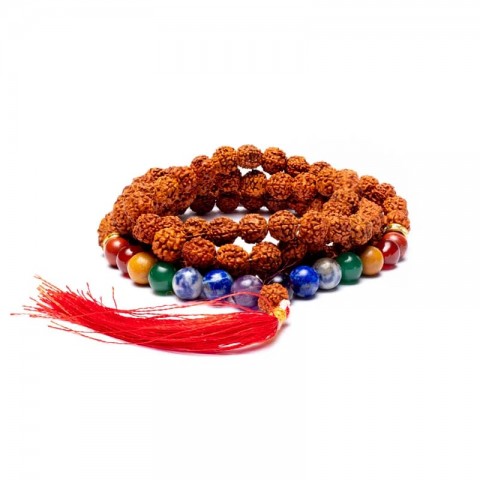 Rudraksha prayer beads Mala Chakra, 108 beads, 8mm