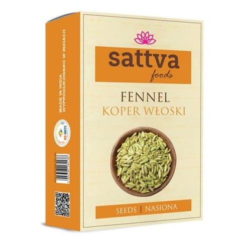 Fennel seeds, whole, Sattva Foods, 100g