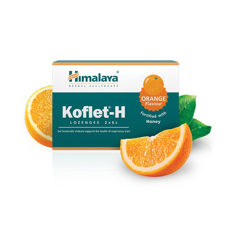 Orange-flavored throat lozenges with honey Koflet-H, Himalayas, 12pcs.